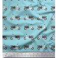 thumbnail image 1 of Soimoi Japan Crepe Satin Fabric Stripe & Scooter Transport Decor Fabric Printed Yard 42 Inch Wide, 1 of 4