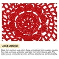 thumbnail image 4 of Fabric Coasters, 4pack 8" - Cotton Woven Crochet Doilies, Lace Embroidery Placemats with Floral Pattern (Red), 4 of 5