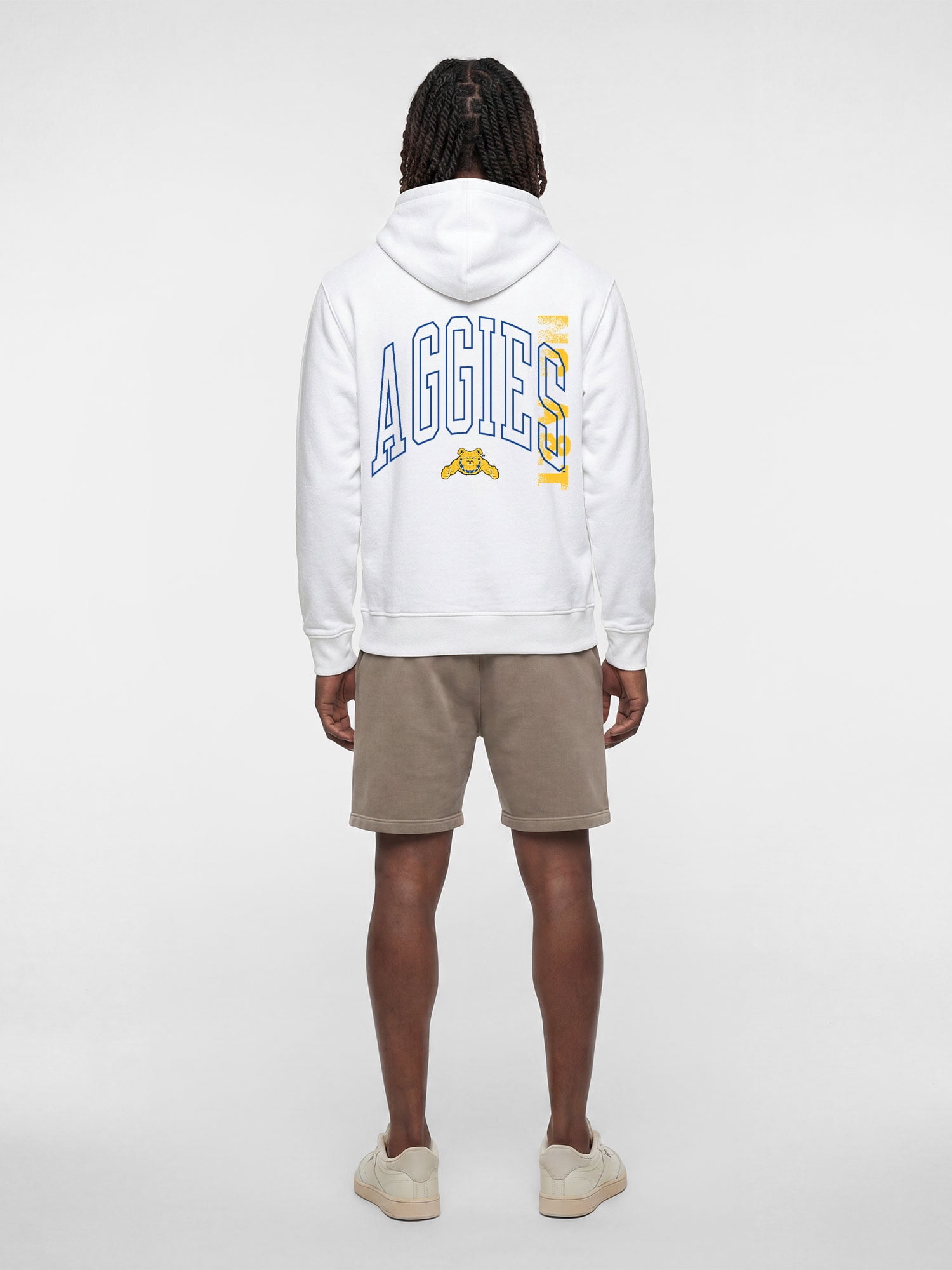 North Carolina A&T Aggies Reebok Mens White Hooded Sweatshirt
