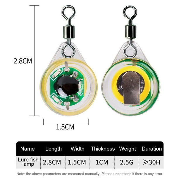 5 uds señuelo de pesca luz bajo el agua forma de ojo LED atraer lámpara de cebo (verde) Likrtyny Para estrenar