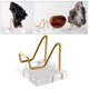 thumbnail image 4 of Soporte de exhibición de metal con base acrílica, especímenes minerales de piedras preciosas, esfera de mineral L, 4 of 9