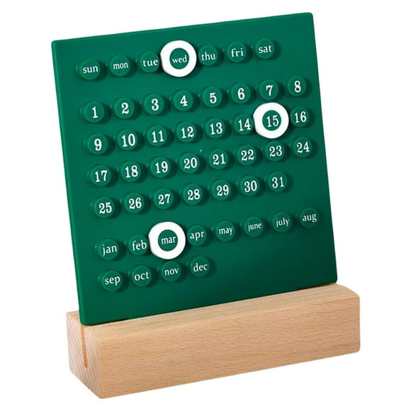 Calendario estético Adornos Fecha DIY Montessori Accesorios Educativos Verde Cola Calendario de aprendizaje
