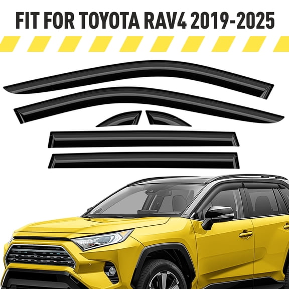 AEROGUYS Extra Durable Window Deflectors Tape-On Window Visors Rain Guards Fit for Toyota RAV4 2019-2025, Sun Visors, Wind Vent for Shades, Exterior Car Accessories - 6 pcs. AG0911