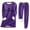 Purple, variant on Amidoa Womens 2 Pcs Pajamas Sets Crewneck Long Sleeve Plush Blouse Tops Pants Winter Warm Homewear for Family