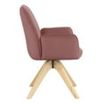 thumbnail image 5 of Convenience Concepts Take a Seat Miranda Swivel Accent Chair, Blush Velvet/Natural Wood, 5 of 13