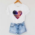 thumbnail image 6 of Sexlip Womens Swimsuit Set Gradient Heart Flag Print Cover Up Design Crew Neck Short Sleeve Casual Silhouette Lightweight Fabric for Beach Vacations White XXL, 6 of 6