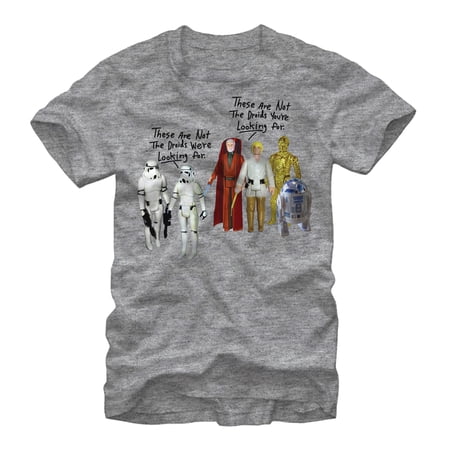 Men s Star Wars Action Figures Not the Droids Graphic Tee Athletic Heather 2X Large