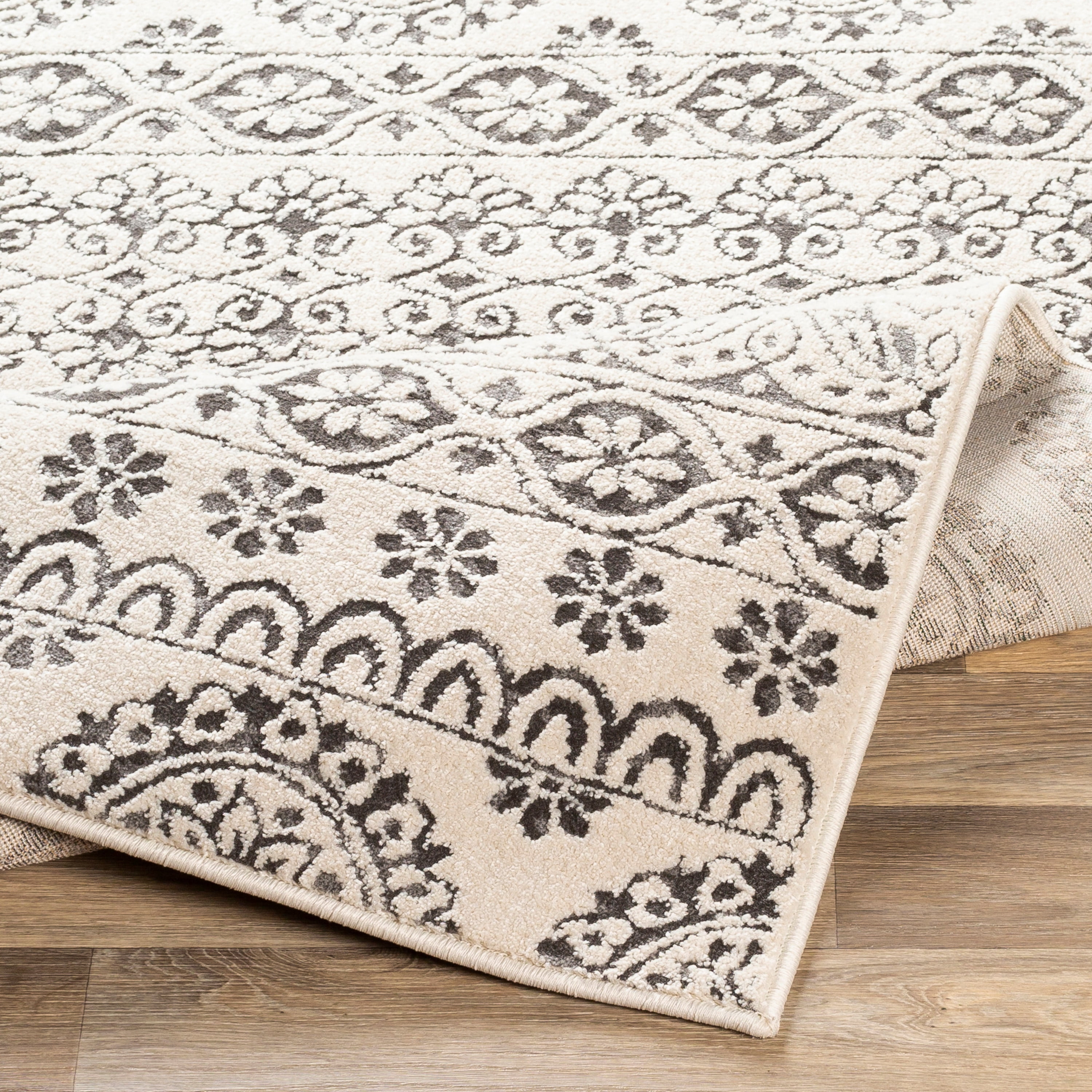 Bahar Charcoal 6'7" Square Traditional Square Area Rug