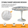 thumbnail image 2 of Elastic Fitted Round Tablecloth, Blue Coastal Starfish Waterproof Stretch Table Cover for 36"-44" Tables, Beach Nautical Shell Eucalyptus Rustic Washable Outdoor Tablecloths for Patio, Picnic, 2 of 9
