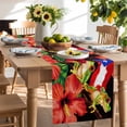 thumbnail image 3 of Burlap Table Runner 36 Inches Long,Country Red Flowers Frog Non-Slip Kitchen Table Runners for Dining Room Everyday Use Party Table Decorations Puerto Rico Flag, 3 of 9