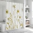 thumbnail image 6 of Yellow Spring Floral Shower Curtain, Waterproof Shower Curtains for Bathroom, Summer Flowers Botanical Elegant Washable Fabric Bathtub Curtain Set Bath Decor with 12 Hooks 48"x72", 6 of 8