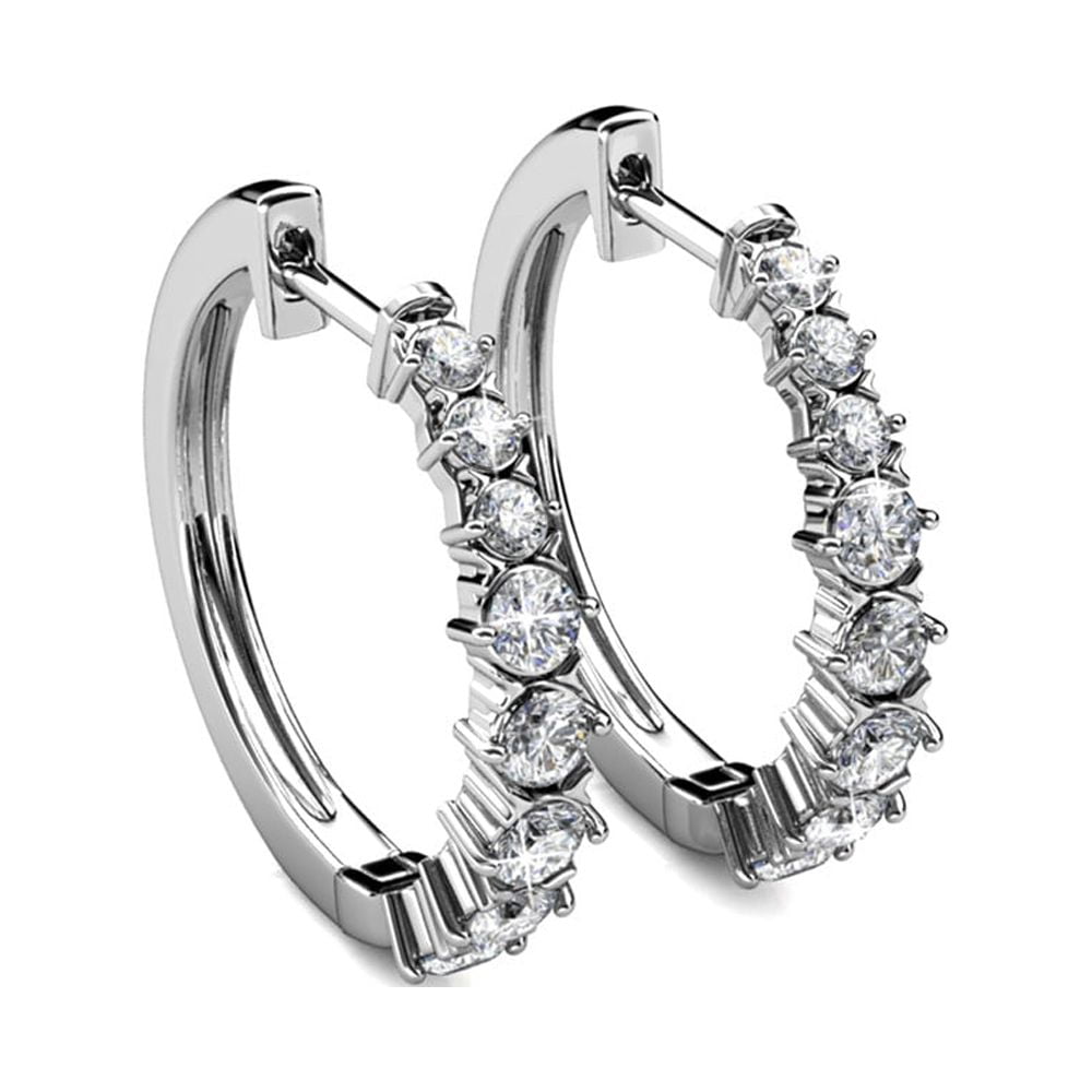 QZH Silver Hoop Earrings for Women,Stylish Simplicity's Pierced Ear Clip  Metal Square Love Letter Hook Pendant Earrings Ear Jewelry/D