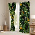thumbnail image 3 of Feelyou Kawaii Black Cat Blackout Curtains Set of 2 (52x84 Each) for Teens, Green Garden Plant Window Curtains, Cartoon Animal Curtains and Drapes, Black Out Curtains Decor, 3 of 6