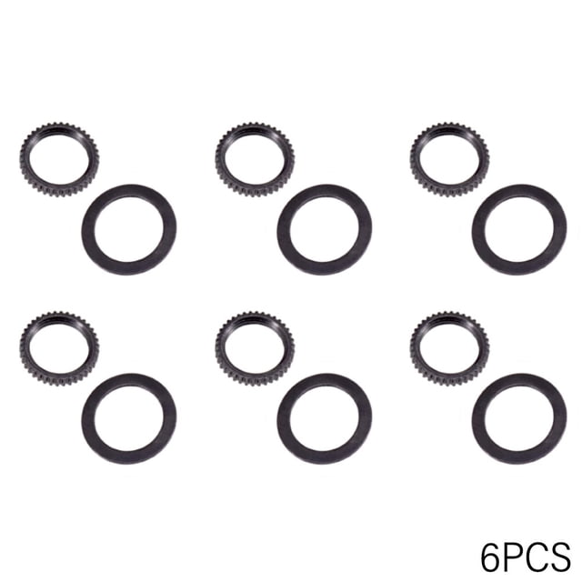 GLFILL 6 Set Guitar Potentiometer Nut and Washer For Tone Volume For LP Guitar Parts Black