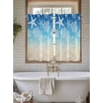 thumbnail image 4 of Blue Beige Ombre Coastal 2 Panel Kitchen Curtains for Windows, Nautical Beach Starfish Coral Summer Bathroom Privacy Curtain, Home Décor Window Treatment for Bedroom/Living Room 55"x45", 4 of 6