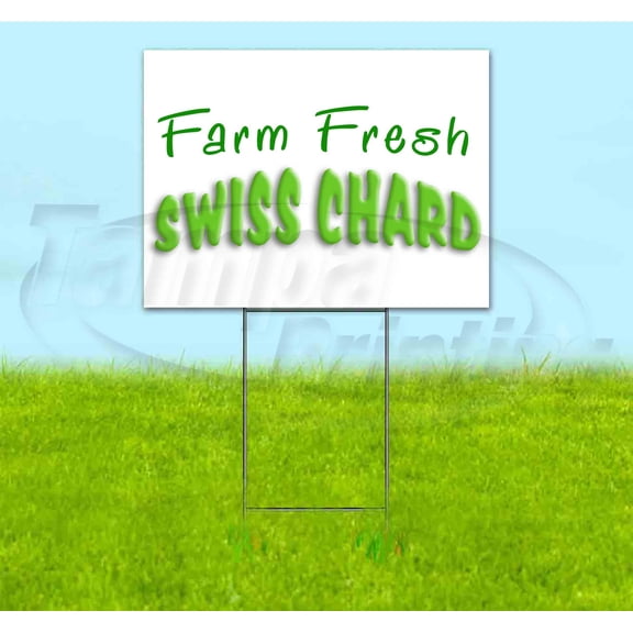 Farm Fresh Swiss Chard (18" x 24") Yard Sign, Includes Metal Step Stake