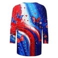 thumbnail image 6 of Htigea Fourth of July Tops for Women 3/4 Sleeve 1776-2026 Shirts Red White and Blue Print Tees Independence Day 250th Anniversary T-Shirts 04 Multicolor XXXXXL, 6 of 7