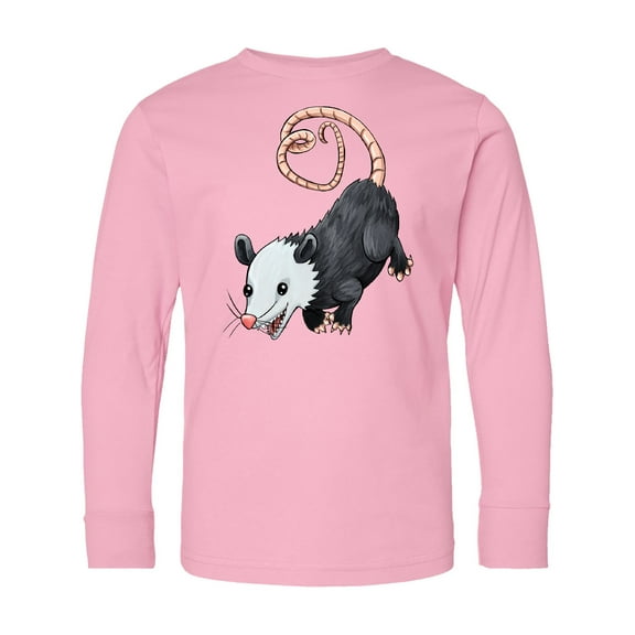 Inktastic Cute Possum and Heart Tail Long Sleeve Youth T-Shirt