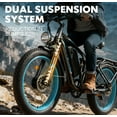 thumbnail image 5 of (US in Stock) Dual Motor Ebike,Electric Bike Fat Tire , 60V/25Ah,5000W Peak 26" All-Terrain 38MPH High-Speed Fat Tire Electric Bike,105 Mile Range , Hydraulic Brakes , for Adults Off-Road Commuting, 5 of 12