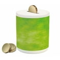 thumbnail image 1 of Lime Green Piggy Bank, Cloudy Shade of Color Pastel Toned Backdrop Irish Tones, Ceramic Coin Bank Money Box for Cash Saving, 3.6" X 3.2", Lime Green Avocado Green, by Ambesonne, 1 of 4
