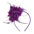 thumbnail image 3 of Unique Bargains 1 Pc Headband Flower Feathers Hair Accessories for Women Purple, 3 of 5