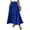 Royal Blue, variant on WTOBBY Women's Solid Color A-Line Pocket Skirt Elastic Waist Pleated Maxi Skirt Casual Summer Beach Skirt with Contrast Splicing Panel and Drawstring Waist,Army Green L