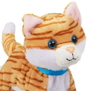 Kid Connection Miniature Electronic Walking Pet Orange Striped Cat, 6in Height, Toddler Plush Toys