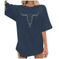 thumbnail image 1 of TINZ T-Shirt Décontracté à Manches Courtes Col Rond Imprimé Ample pour Femmes T-Shirt de Baseball et Chemises T-Shirt Uni pour Femmes, 1 of 4
