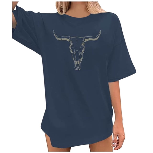 TINZ T-Shirt Décontracté à Manches Courtes Col Rond Imprimé Ample pour Femmes T-Shirt de Baseball et Chemises T-Shirt Uni pour Femmes