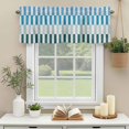 thumbnail image 3 of Ombre Blue Striped Texture Window Valance Curtain Abstract Lines Stitching Rod Pocket Short Curtain for Living Room, Bedroom & Kitchen Window Decor 42x18in, 3 of 8