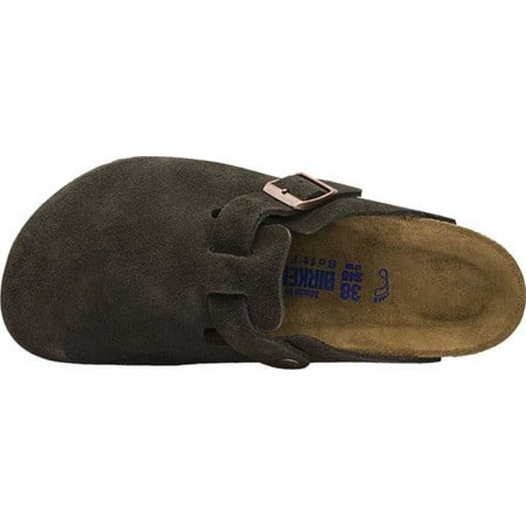 Birkenstock Boston Suede with Soft Footbed, Mocca Narrow Size 6