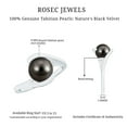 thumbnail image 6 of Rosec Jewels Black Tahitian Pearl Solitaire Ring for Women - 8 mm - AAA Quality, 18K White Gold, US 9.50, 6 of 7