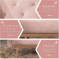 thumbnail image 5 of Villeston Velvet Sofa 2-Seat , Accent Sofa ,Loveseat Sofa with Metal Feet for Living Room Bedroom,Pink, 5 of 7
