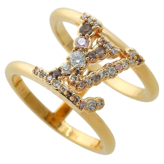 Pre-Owned Louis Vuitton Iconic Tresor Ring M1223M Rhinestone M (approx. size 13.5) LV