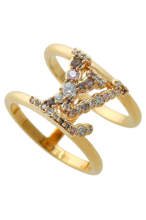 Pre-Owned Louis Vuitton Iconic Tresor Ring M1223M Rhinestone M (approx. size 13.5) LV