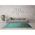 thumbnail image 3 of Ahgly Company Machine Washable Indoor Round Oriental Turquoise Blue Industrial Area Rugs, 7' Round, 3 of 4