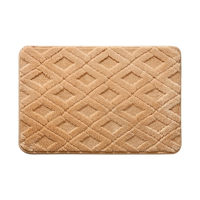 Pattern Microfiber Bath Mat | Super Absorbent Non-Slip Rubber Backing | Fast Drying Machine Washable Bathroom Rug for Household & Toilet Use