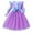 Purple, variant on Dresses for Girls Baby Summer Long Sleeve Ruffles Crew Neck Tutu Mesh Bow Scale Print Colorful Girl Sundress Kid 2-3 T