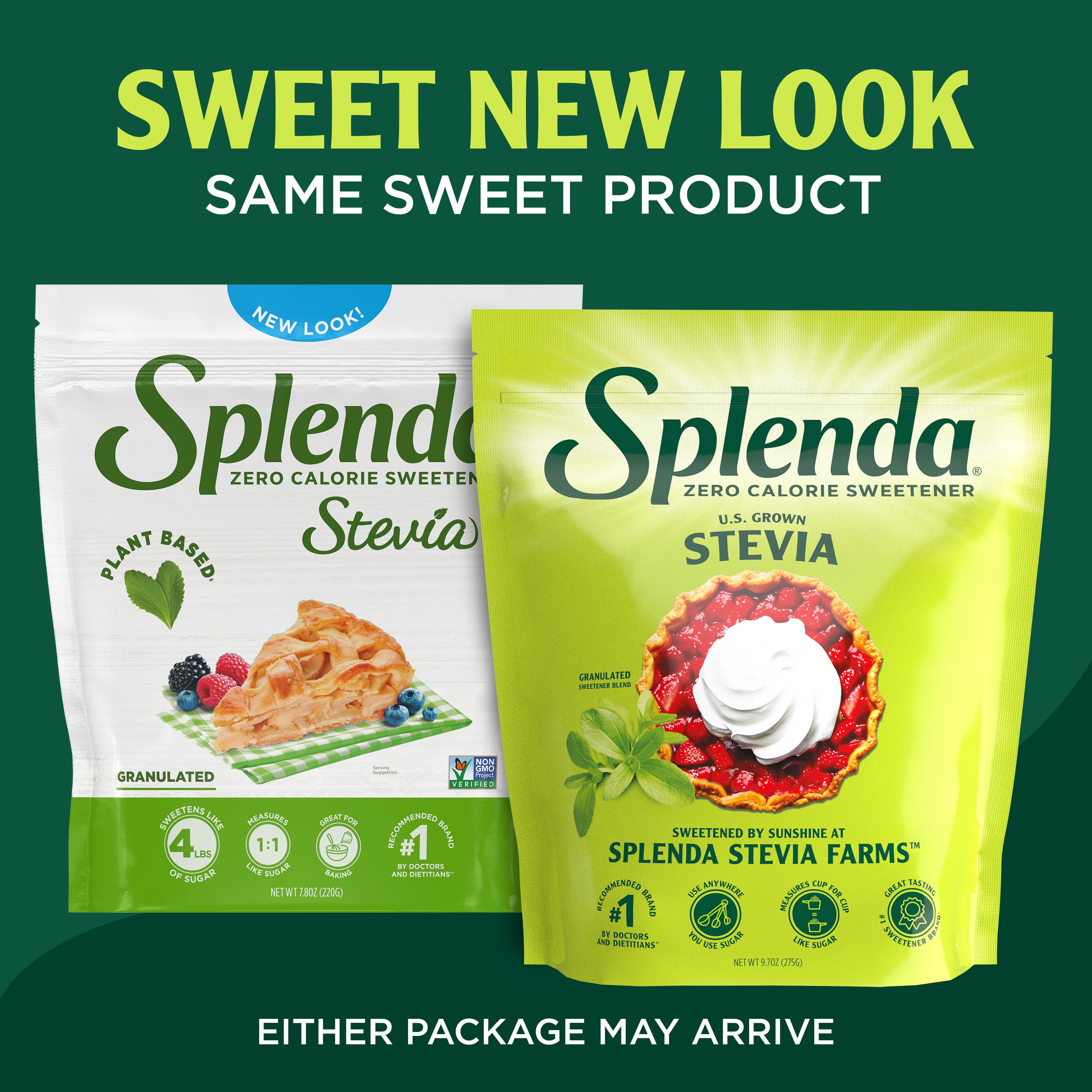 (2 pack) Splenda Stevia Granulated 9.7oz Pouch