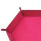 thumbnail image 5 of Bandeja hexagonal para dados, fácil de llevar, bandeja plegable de material cuero para dados con interior de franela, caja de almacenamiento para juegos de roja Hugo Organizador de bandejas hexagonales de dados, 5 of 5