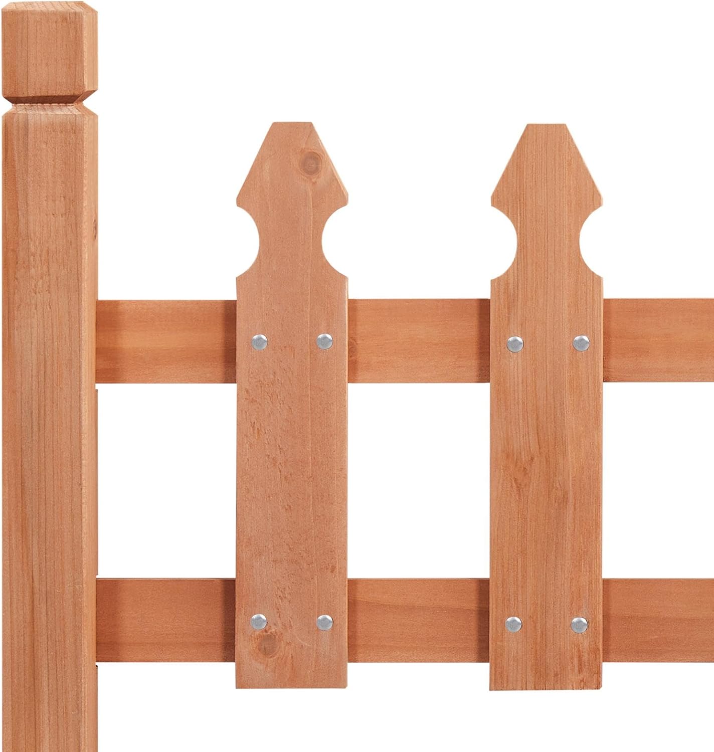 WLTER Wood Picket Garden Fence Edging Fencing Garden Yard Border Edging Panels Posts Flower Plants Pool Fences-177.5 in