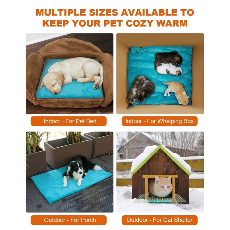 Outdoor Pet Heating Pad for Dog Cat Multi Size Extremely Waterproof Heated Cat Dog Bed for Outside Pet Heater Warmer Mat Blanket for Senior Dog Cat House Whelping Box XL 24 x36 Walmart