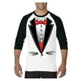 thumbnail image 1 of MmF - Mens Raglan Sleeve Baseball T-Shirts, up to Size 3XL - Tuxedo Prom Costume, 1 of 4