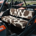 thumbnail image 3 of ZIATUBLES 2-Pack Universal Fit UTV Seat Covers, Brown Cow Print Waterproof Polyester for Kawasaki Mule 4010 3010 Bench Seats - Replacement Protector Set, Weather Resistant Accessories, 3 of 8