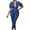 Blue, variant on Clearance! Lisingtool Two Piece Sets for Women Women's Sexy Slim Denim Long Jumpsuit Deep V Neck Denim Puff Sleeves Belted Tapered Jumpsuit Promotion Sale