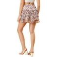 thumbnail image 4 of MODA NOVA Junior's Floral Print Elastic High Waist A-Line Mini Skirt White Pink XS, 4 of 7