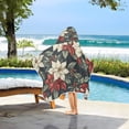 thumbnail image 3 of Yayeee Kids Hooded Towel with Hand Pockets Beach Soft Absorbent Bath Wrap 50 x 23.5 inch, White Christmas Leaves, 3 of 5
