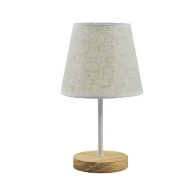 Kedshhgu Clearance Table Lamp for Bedroom with Round Flaxen Fabric Shade, 3 Brightness Options, for Living Room, Dorm, Home Office