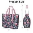 thumbnail image 3 of Tote Bag for Women - Pioneer Flower Shoulder Bag - Large Utility Work Duffle Bag with Zipper Handbag for Travel, Work, Sprots, 3 of 5