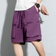 thumbnail image 6 of Khunlpohl Cargo Shorts for Men Big and Tall Loose Casual Elastic Waist Short Sweatpants with Pockets M-4XL, 6 of 7